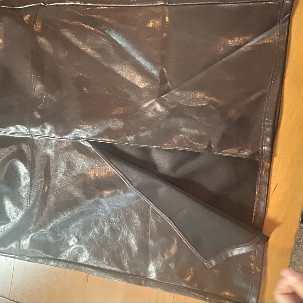 NWT A New Day Faux-Leather Midi Skirt Metallic - Picture 13 of 16